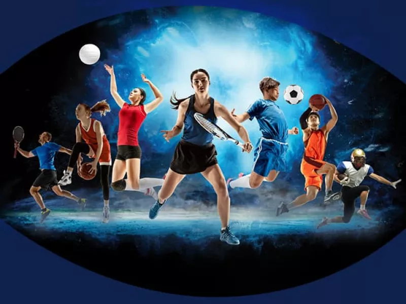 collage of athletes